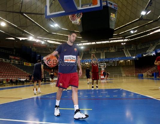 Navarro, en un entrenamiento en su ltima temporada en el Bara antes de irse a la NBA.