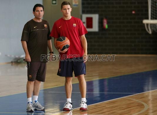 Xavi Pascual al costat de Lakovic.