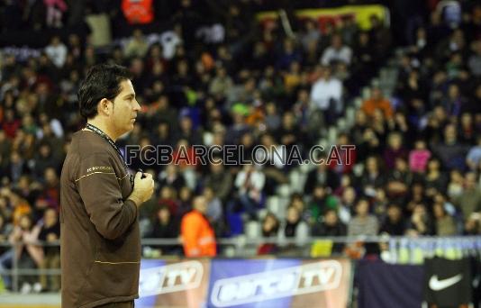 Xavi Pascual, en un instant de la sessi preparatria a portes obertes de dilluns a la tarda.