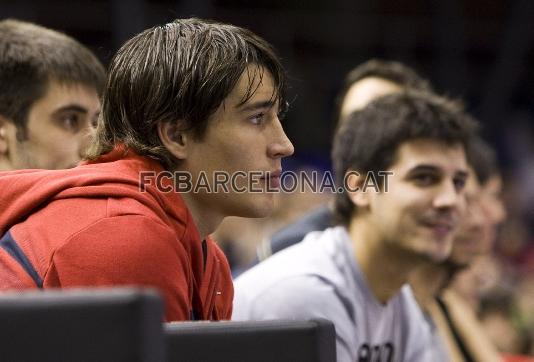 Bojan no es va voler perdre el partit del Palau. (Foto: lex Caparrs - FCB)