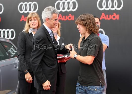 Carles Puyol amb Peter Schwarzenbauer.