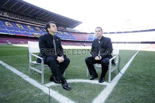 El president Joan Laporta, convidat de luxe en les hores prvies al clssic.