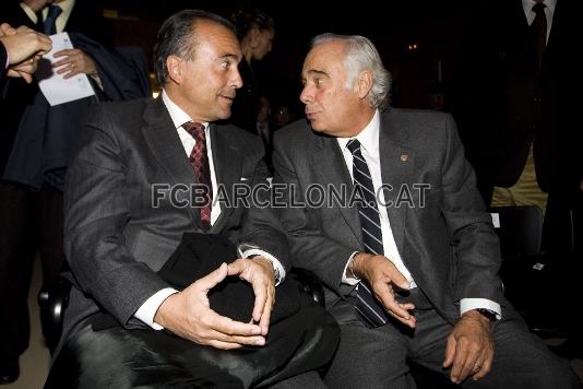 Els vicepresidents del FC Barcelona, Rafael Yuste i Albert Perrn, no es van voler perdre la gala d'entrega. Foto: lex Caparrs (FCB)