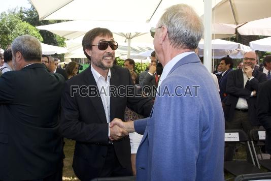 Agust Benedito amb el president d'honor del FCB, Johan Cruyff. Foto: lex Caparrs/Miguel Ruiz-FCB.