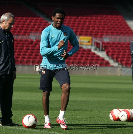 Samuel Eto'o, during the warm-up session.