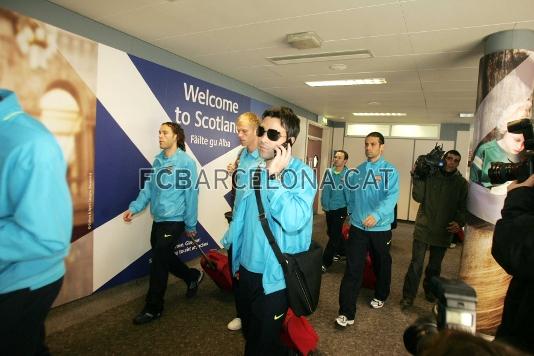 The team treads on Scottish soil.