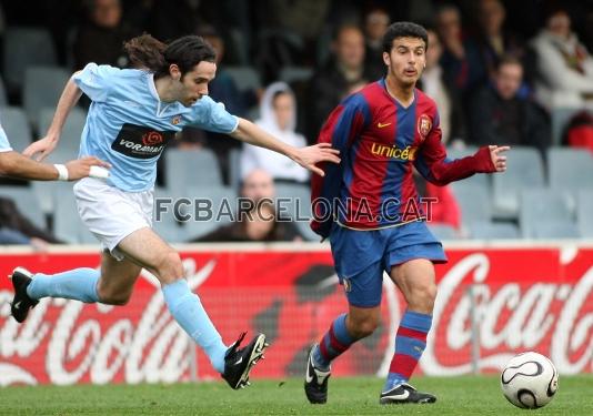 Pedrito, durante el partido que ha tenido lugar este domingo en el Mini.