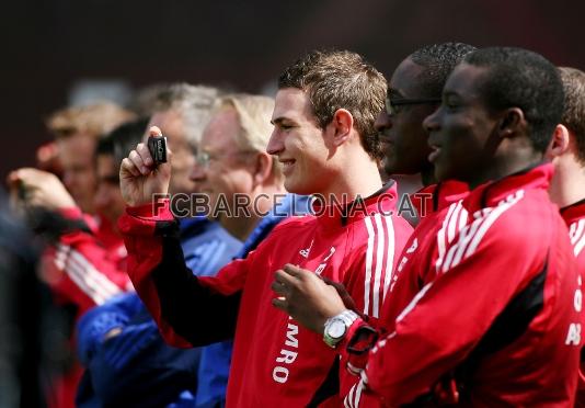 El cadet de l'Ajax ha presenciat l'entrenament.