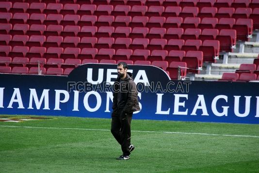 Guardiola ha comparegut, un cop finalitzada la sessi, en roda de premsa.