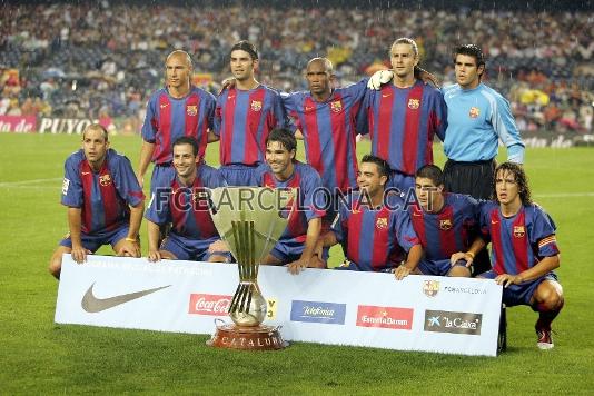 Primer partido oficial de Sylvinho con el Bara. Fue en la Liga contra el Sevilla.