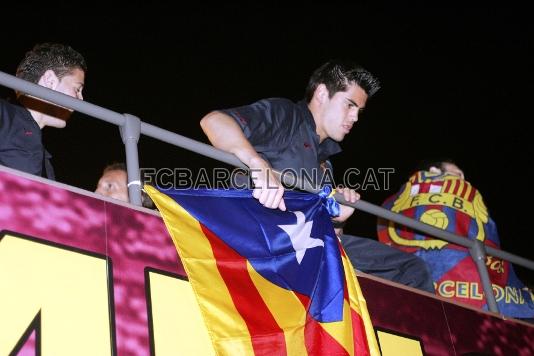 Valds, en el autocar despus de ganar la Liga la temporada 2004/05.