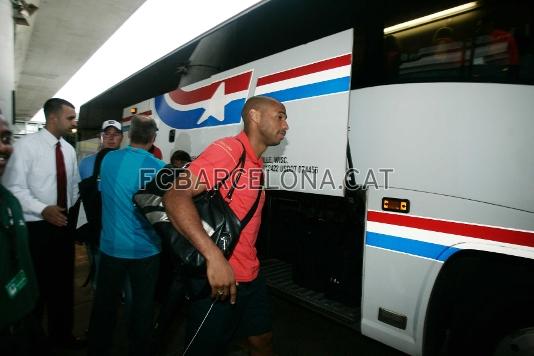 Los jugadores han cogido un autobs, desde el aeropuerto, que les ha llevado hasta el hotel.