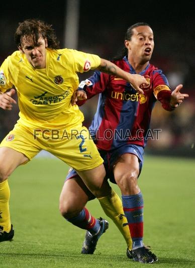 Davant del Vila-real, el 9 de mar del 2008, el darrer partit amb el Bara.