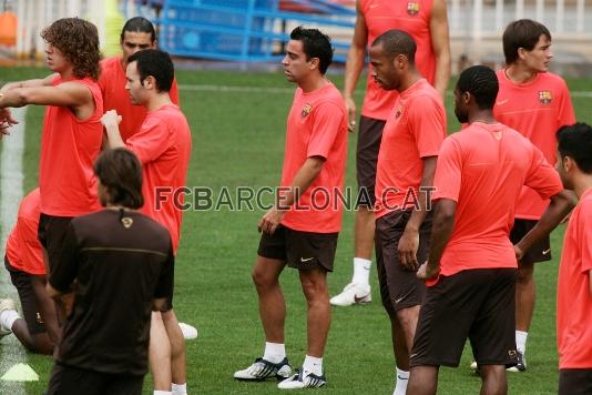 El equipo se ha vuelto a entrenar este domingo por la maana.