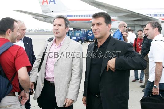 Txiki Begiristain y Joan Laporta, entre la expedicin.