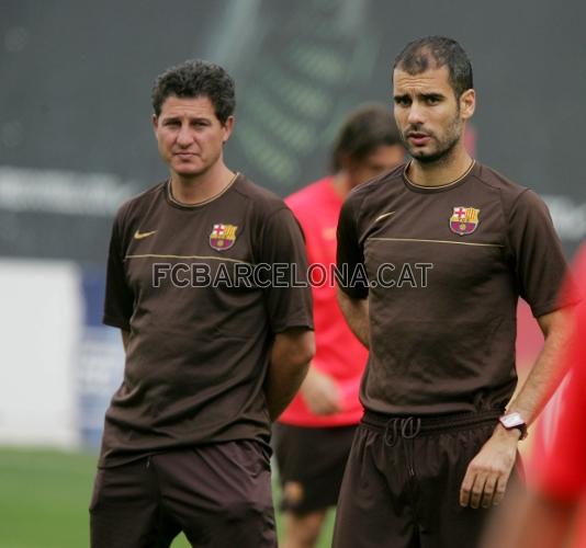 Josep Guardiola amb Aureli Altimira.