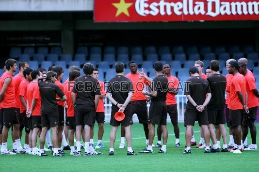 El grupo se ha vuelto a entrenar esta tarde, de nuevo en el Miniestadi.