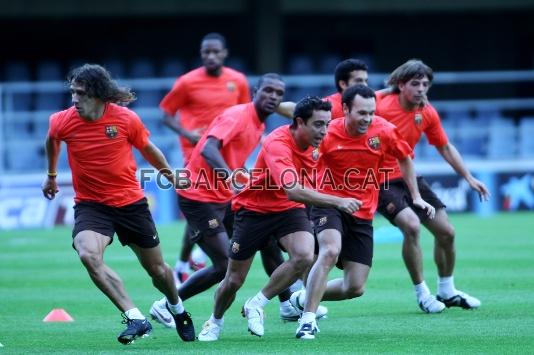 Alguns dels integrants de la plantilla, en carrera.