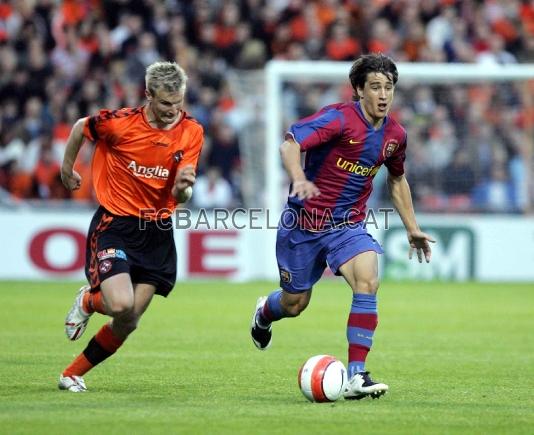 Bojan, ante el Dundee durante la pretemporada 2007-08.