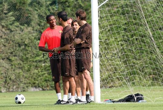 Eto'o ha saludat Guardiola quan ha arribat.