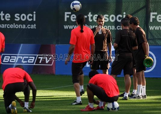 L'equip s'ha entrenat a la Masia aquest divendres al mat.