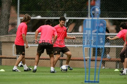 Quatre joves del planter -Crcoles, Espasandn, Longs i Nolito- han participat en l'entrenament.