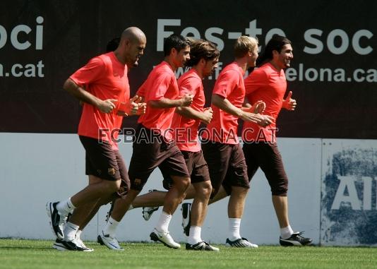 Els jugadors han fet un entrenament suau.