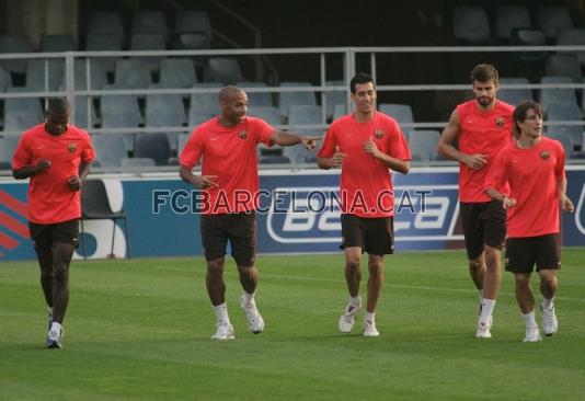 Abidal, Henry, Busquets, Piqu y Bojan se han reincorporado.