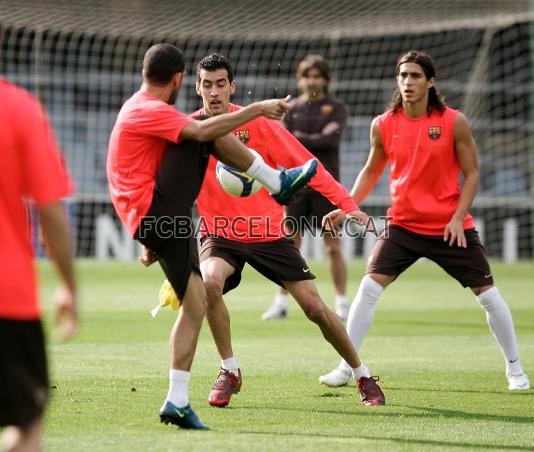 La sesin preparatoria de este martes es la penltima antes del partido de Copa ante el Benidorm.