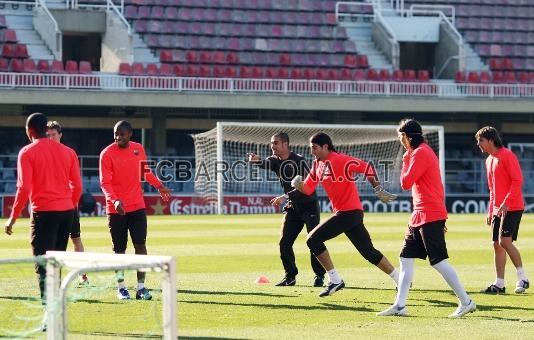 L'equip s'ha entrenat al Miniestadi.