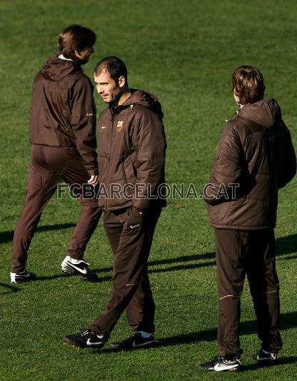 Guardiola no pierde detalle de la sesin.