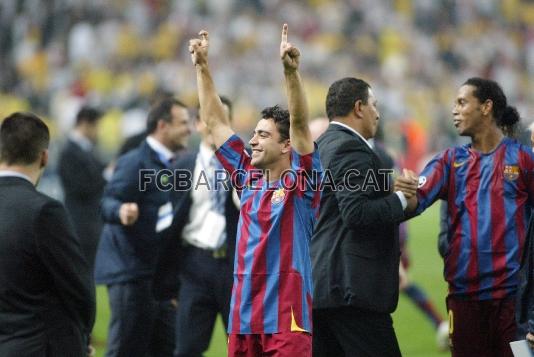 El de Terrassa, suplent a Pars, va celebrar com un ms la consecuci de la Champions la temporada 2005/06.