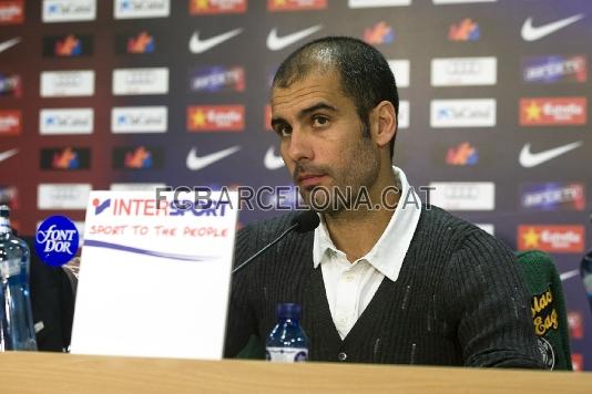 Guardiola ha comparegut en roda de premsa. (Foto: Miguel Ruiz - FCB)