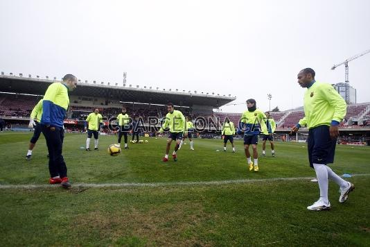 Els jugadors han dejado por un da la Ciudad Deportiva por el Mini. Foto: lex Caparrs / Miguel Ruiz (FCB)