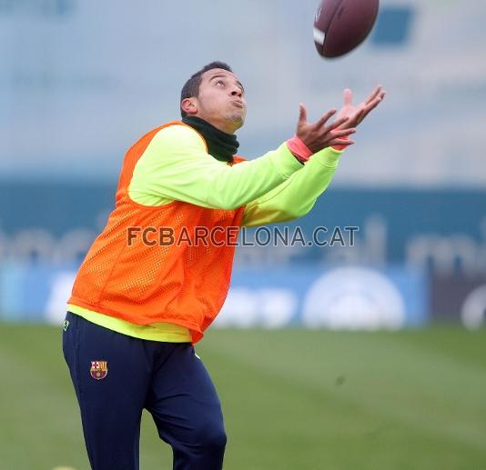 Thiago, uno de los dos convocados del Bara Atltic, junto con Jonathan, en una recepcin. (Foto: Miguel Ruiz - FCB)