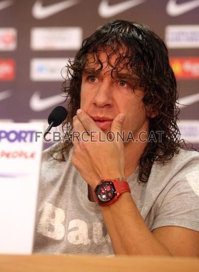 Puyol ha comparecido en rueda de prensa despus del entrenamiento. (Foto: Miguel Ruiz - FCB)