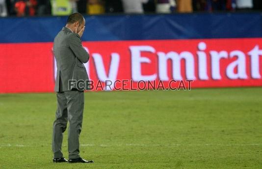 Una de las imgenes ms emotivas de Guardiola este ltimo ao. El tcnico no pudo reprimir las lgrimas despus de ganar el Mundial de Clubs. Foto: archivo FCB