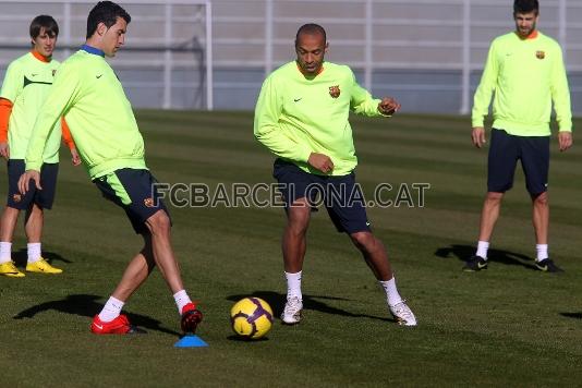 Henry s'ha entrenat amb el grup. (Fotos: Miguel Ruiz - FCB)