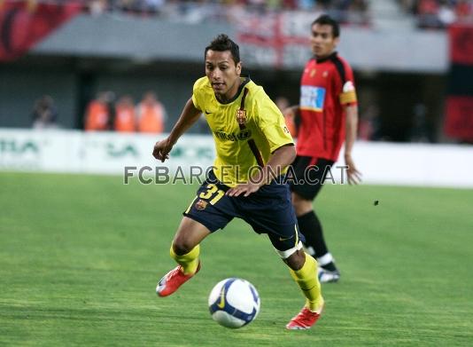 Quan el Bara ja era campi de Lliga 08/09, Jeffren va disputar el Mallorca-Bara amb el primer equip. Foto: Arxiu FCB