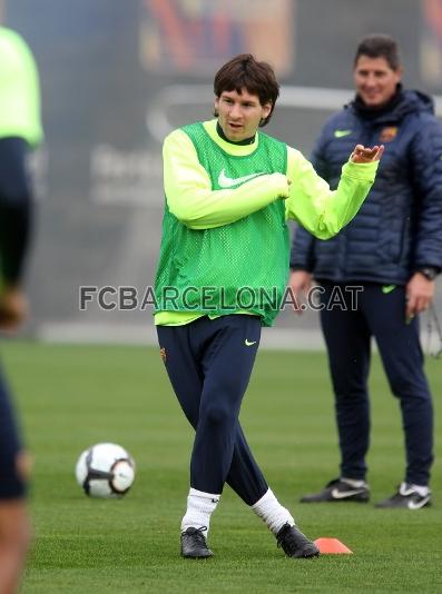 El argentino, como el resto de internacionales, forma parte de la convocatoria para jugar contra el Almera. Foto: Miguel Ruiz - FCB.