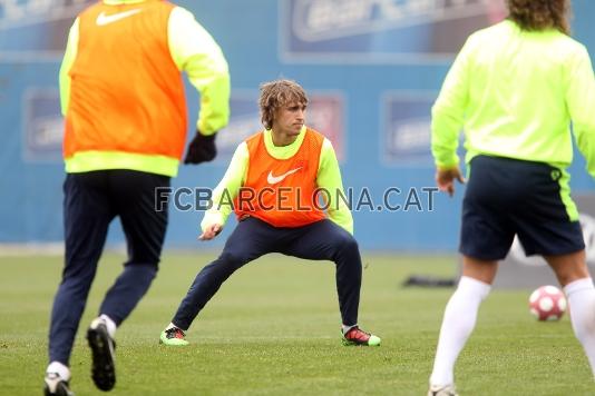 Muniesa se ha ejercitado con el primer equipo. Foto: Miguel Ruiz - FCB