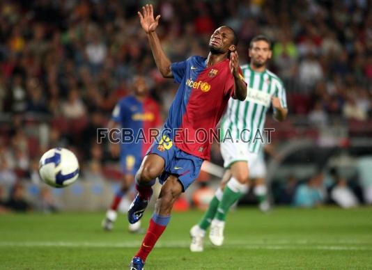 Lamentndose por una jugada conta el Betis. Foto: Archivo FCB