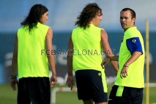 Iniesta, ya con el alta, se ha ejercitado con el equipo.