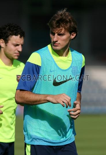 Henrique, en el seu segon entrenament com a blaugrana.