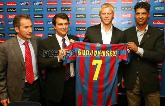 Gudjohnsen, el da de su presentacin.