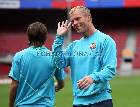 El '7' del Bara, en una sesin de entrenamiento de la temporada 2007/08.