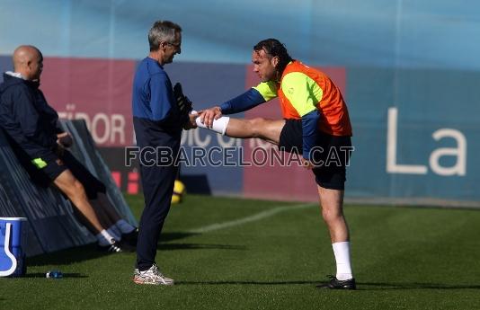 Milito, cada dia ms recuperat. (Fotos: Miguel Ruiz - FCB)