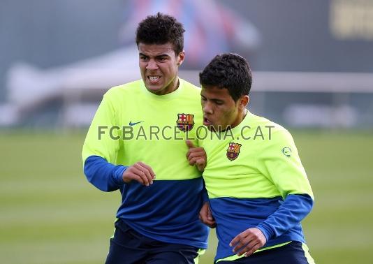 Rafa Alcntara y Gustavo Ledes, del Juvenil A. (Fotos: Miguel Ruiz, FCB)