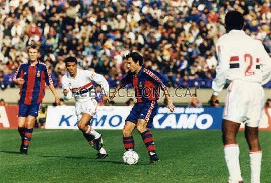 Txiki Begiristain, en un moment de la final del 1992 contra el Sao Paulo. Foto: SPORT.