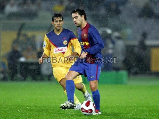 Xavi, a la semifinal del 2006, contra l'Amrica de Mxic. Foto: arxiu FCB.